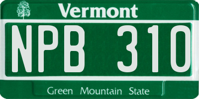 VT license plate NPB310