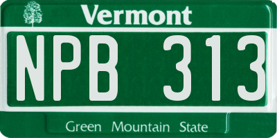 VT license plate NPB313