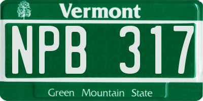 VT license plate NPB317