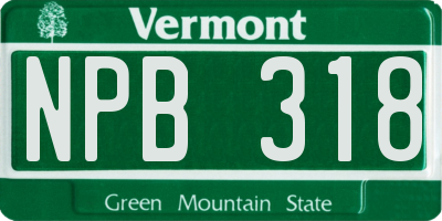 VT license plate NPB318