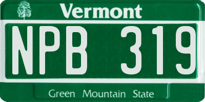 VT license plate NPB319