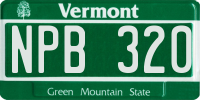 VT license plate NPB320