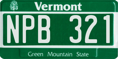 VT license plate NPB321