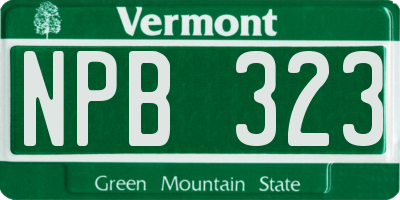 VT license plate NPB323