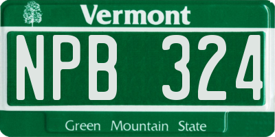 VT license plate NPB324