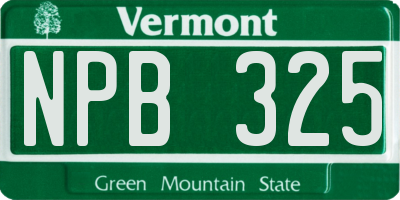 VT license plate NPB325