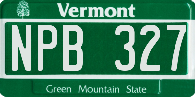 VT license plate NPB327