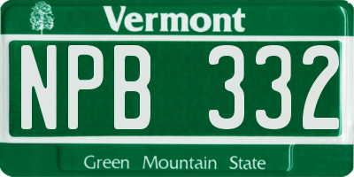 VT license plate NPB332