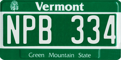 VT license plate NPB334