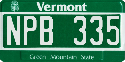 VT license plate NPB335