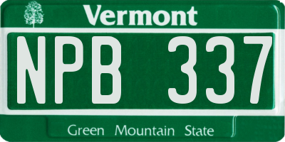 VT license plate NPB337