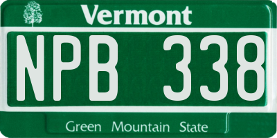VT license plate NPB338