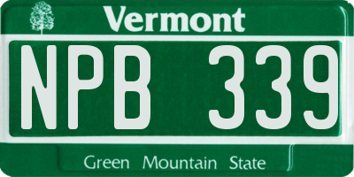 VT license plate NPB339