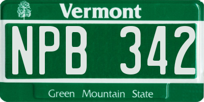 VT license plate NPB342