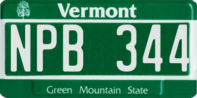 VT license plate NPB344