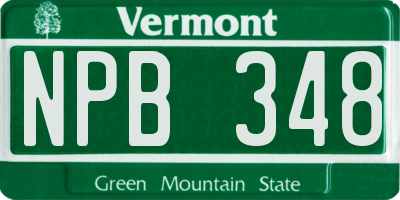 VT license plate NPB348