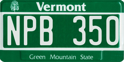 VT license plate NPB350
