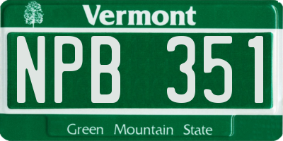 VT license plate NPB351