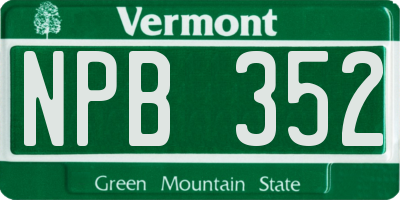 VT license plate NPB352