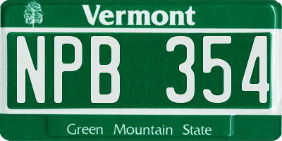 VT license plate NPB354