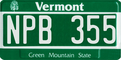 VT license plate NPB355