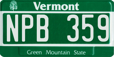 VT license plate NPB359