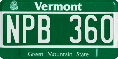 VT license plate NPB360