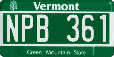 VT license plate NPB361