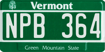 VT license plate NPB364