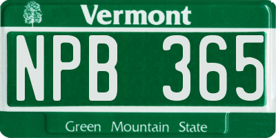 VT license plate NPB365
