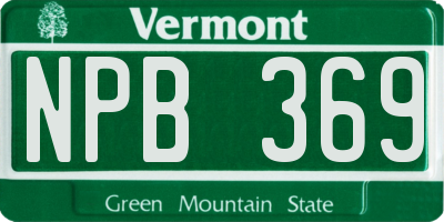 VT license plate NPB369