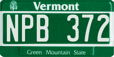 VT license plate NPB372