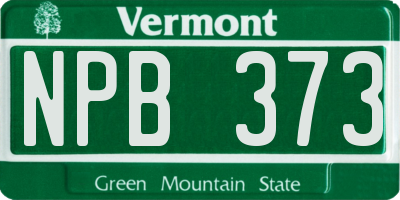 VT license plate NPB373