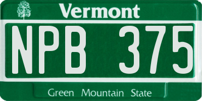 VT license plate NPB375