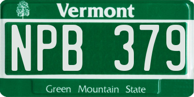 VT license plate NPB379