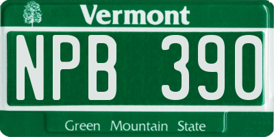 VT license plate NPB390