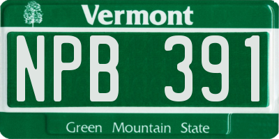 VT license plate NPB391