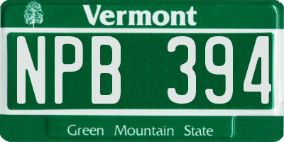 VT license plate NPB394