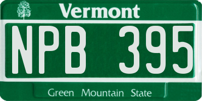 VT license plate NPB395
