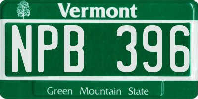 VT license plate NPB396