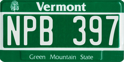 VT license plate NPB397