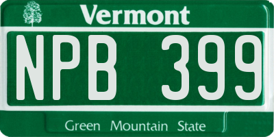 VT license plate NPB399