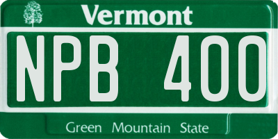 VT license plate NPB400