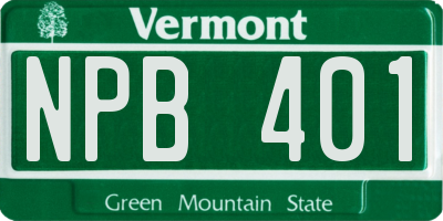 VT license plate NPB401