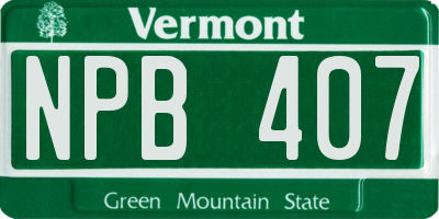 VT license plate NPB407