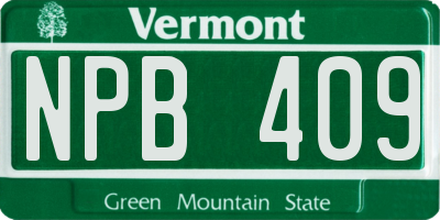 VT license plate NPB409