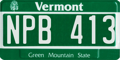 VT license plate NPB413