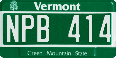 VT license plate NPB414
