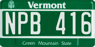 VT license plate NPB416