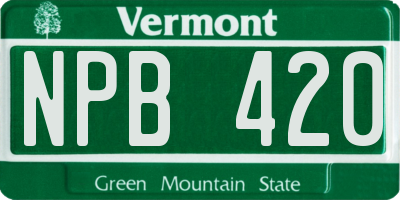 VT license plate NPB420